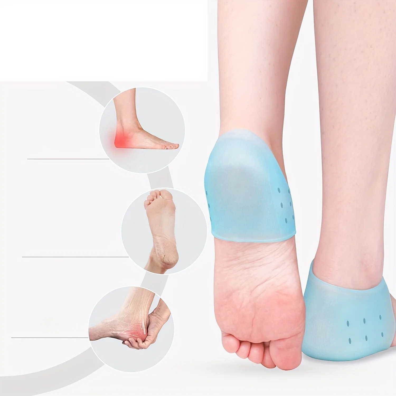 2PCS Silicone Gel Heel Cups Cu - огляд і ціна Heel Liner Grip